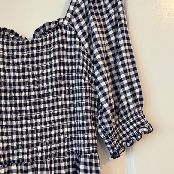 Draper James Navy and White Checkered Midi Dress - Picture 3 of 3